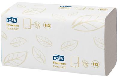 Tork Premium handdoek extra soft, 2-laags, ZZ-fold, systeem H3, wit, 200 sheets, pak van 15 stuks