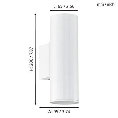 Eglo Led buitenlampRiga led Up - Down wit - 94101