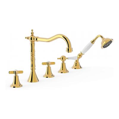 Badrandkraan Tres Clasic Mengkraan Incl. Omstelknop en Handdouche Goud