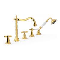 Badrandkraan Tres Clasic Mengkraan Incl. Omstelknop en Handdouche Goud - thumbnail