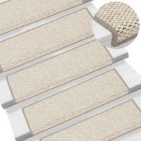Trapmatten zelfklevend 15 st sisal-look 65x21x4 cm platinakleur - thumbnail