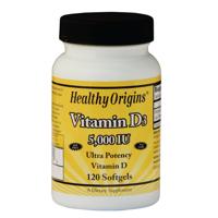 Vitamine D3, 5000 IE (120 Softgels) - Healthy Origins - thumbnail