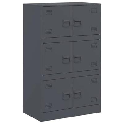 Dressoir 67x39x107 cm staal antracietkleurig