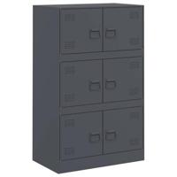 Dressoir 67x39x107 cm staal antracietkleurig - thumbnail