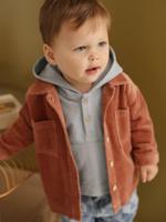 Overhemd voor baby's van ribfluweel terracottategel - thumbnail