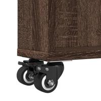 Opbergtrolley smal 48x13x68 cm bewerkt hout bruin eikenkleurig - thumbnail