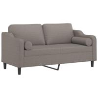 Tweezitsbank met sierkussens 140 cm stof taupe - thumbnail