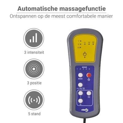 Sta-op-massagestoel elektrisch verstelbaar stof zwart - thumbnail