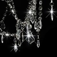 Kroonluchter met kralen 8xE14 wit - thumbnail