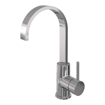 Brauer Chrome Edition Hoge Opbouw Wastafelmengkraan met Draaibare Platte Uitloop Model A Chroom