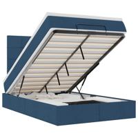 Ottoman bed met matras 140x190cm stof blauw - thumbnail