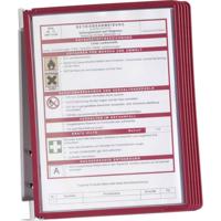 Durable Wandhouder | 5 zichtpanelen | rood | met profielframef. | 1 stuk - 555103 555103 - thumbnail