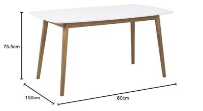 Eettafel 'Ebbe' 150 x 80cm - thumbnail
