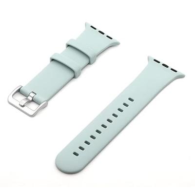 By Qubix - Rubberen sportbandje met gesp - Grijsblauw - Compatible met Apple Watch 44mm / 45mm / 46mm / 49mm - Compatible Apple watch bandjes