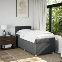 Boxspring met matras stof donkergrijs 90x190 cm - thumbnail