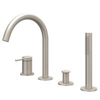 IVY Bond Badrandcombinatie - 4-wegs - mengkraan - draaibare uitloop - uittrekbare handdouche - Geborsteld nickel PVD 6301153 - thumbnail