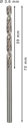 Bosch Accessories 2608595332 HSS Metaal-spiraalboor 3.6 mm Gezamenlijke lengte 70 mm Geslepen DIN 338 Cilinderschacht 10 stuk(s) Bosch Accessories 2608595332 HSS Metaal-spiraalboor 3.6 mm Gezamenlijke lengte 70 mm Geslepen DIN 338 Cilinderschacht 10 stuk(s)
