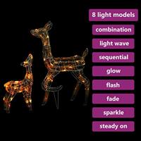 VidaXL Kerstversiering rendierfamilie 160 led meerkleurig acryl - thumbnail