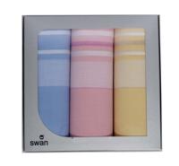 3 stuks Dames zakdoeken Wendy - Cadeauverpakking katoenen zakdoeken - thumbnail