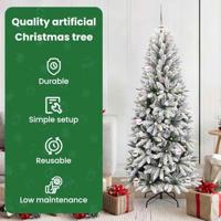 VidaXL Kunstkerstboom wit 150 cm pvc en plastic en staal en pe - thumbnail