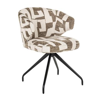 Richmond Draaibare Eetkamerstoel 'Milly' Graffic stof, kleur Moss