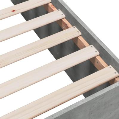 Bedframe bewerkt hout betongrijs 90x190 cm