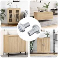 VidaXL Slotschroef effen 2 pcs zilver m6 x 12 mm staal - thumbnail