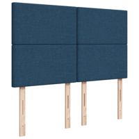 Boxspring met matras stof blauw 140x200 cm - thumbnail