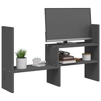 VidaXL Monitorstandaard (39-72)x17x43 cm massief grenenhout grijs - thumbnail