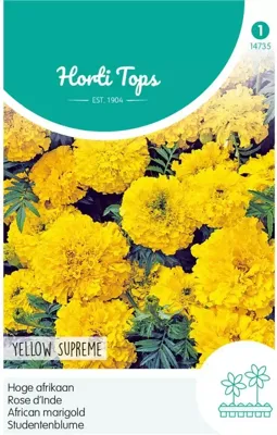 Zaden Tagetes hoge Afrikaan Yellow Supreme Hortitops - Hortitops