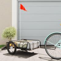 VidaXL Fietstrailer 126x63x34 cm ijzer zwart - thumbnail