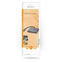 USB Multi-Port Adapter | USB 3.2 Gen 1 | USB-C Male | 2x HDMI | 0.10 m | Rond | Vernikkeld | PVC | Zwart - thumbnail