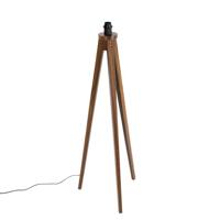QAZQA Landelijke vloerlamp tripod walnoot hout - Tripod Classic - thumbnail