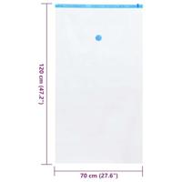 VidaXL Opslagzakken met opslag 5 pcs transparant en blauw 120 x 70 cm - thumbnail