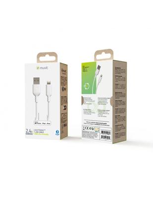 Kabel USB naar Lightning Muvit for Change Wit 1,2 m Kabel USB naar Lightning Muvit for Change Wit 1,2 m