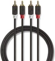 Nedis Stereo-Audiokabel | 2x RCA Male | 2x RCA Male | 5 m | 1 stuks - CABW24200AT50 CABW24200AT50 - thumbnail