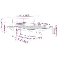 Bedframe met nachttafels met hoofdeinde Wasbruin 150 x 200 cm - thumbnail