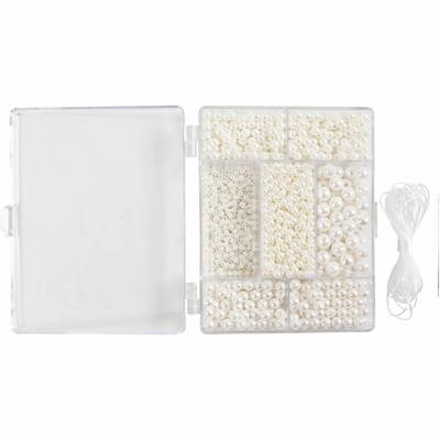 Creativ Company Creatieve box sieraden, halskettingen en armband, ca. 1200 stuk, wit parelmoer, 1 doos