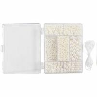 Creativ Company Creatieve box sieraden, halskettingen en armband, ca. 1200 stuk, wit parelmoer, 1 doos - thumbnail