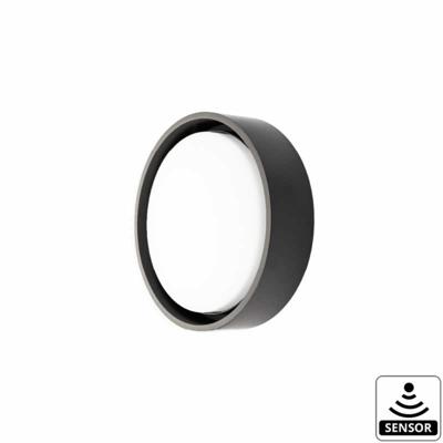 LED buitenlamp grafiet SG Frame round 3000K met bewegingsmelder politiekeurmerk