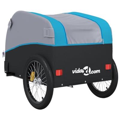 Fietstrailer 30 kg ijzer zwart en blauw