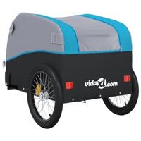 Fietstrailer 30 kg ijzer zwart en blauw - thumbnail