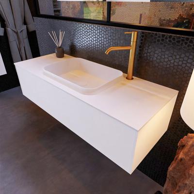 Badkamermeubelset Mondiaz Erin 120 cm met 1 Lade met RIDGE Wastafel Midden Talc met 1 kraangat Greeploos Mat Carrara Badkamermeubelset Mondiaz Erin 120 cm met 1 Lade met RIDGE Wastafel Midden Talc met 1 kraangat Greeploos Mat Carrara