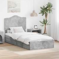 Bedframe met lade Beton Grijs 75 x 190 cm Bewerkt hout - thumbnail