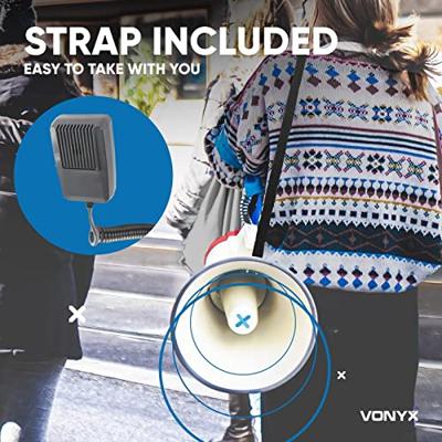 Vonyx MEG040 Megafoon 40W opname/sirene/microfoon
