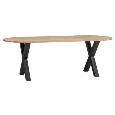 WOOOD Ovale Eettafel 'Tablo' met X-poot, 220 x 90cm
