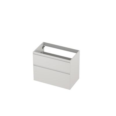 INK - Onderkast 2 Laden Greeploos Gelakt 45gr A-symmetrisch - 800x450x650 Mm - Hoogglans Wit