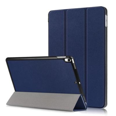 Custer textuur horizontale Flip lederen case voor iPad Air 2019 10 5 inch met drie-opklapbare houder & slaap/Wake-up functie (donkerblauw)