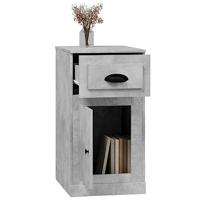 Bijzetkast met lade 40x50x75 cm bewerkt hout betongrijs - thumbnail