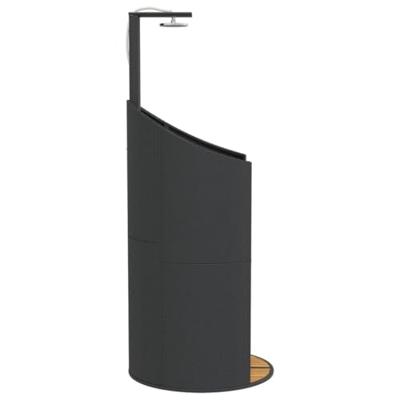 VidaXL Buitendouche 100x100x241,5 cm poly rattan en acaciahout zwart